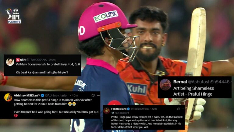 “How Shameless…” Praful Hinge’s Celebration On Vaibhav Sooryavanshi’s Wicket S – IPL 2026: Praful Hinge Celebration Sparks Outrage During Sooryavanshi Knock